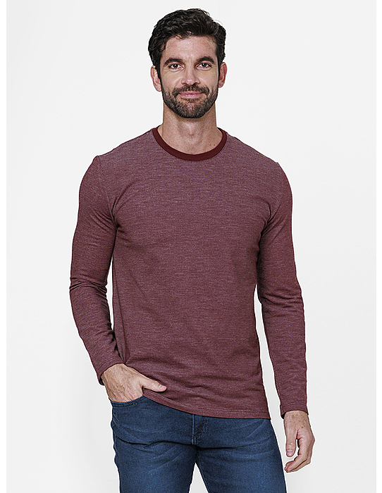 imagem de T-shirt Manga Longa Piquet Craft  Vinho