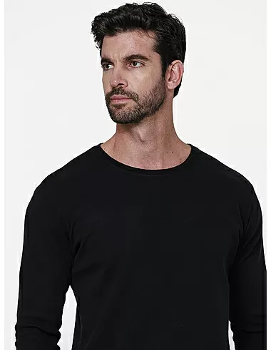 imagem de T-shirt  Manga Longa Quadril Maxi  Preto