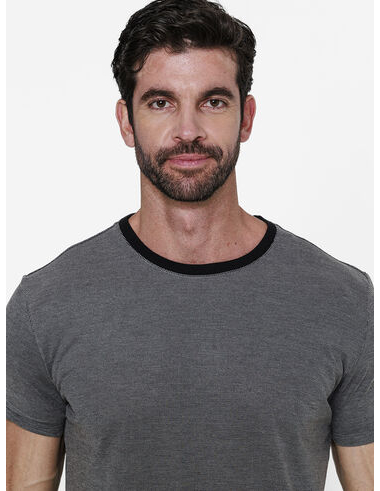 imagem de T-shirt Piquet Rope  Preto/Cinza Claro