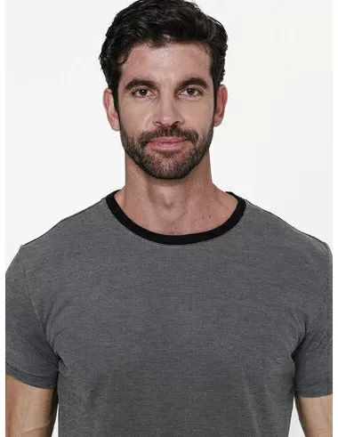 imagem de T-shirt Piquet Rope  Preto/Cinza Claro