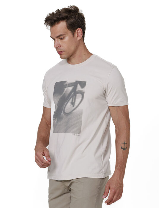 imagem de T-shirt Silk Frame Bike Areia