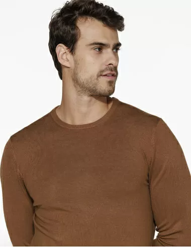 imagem de Tricot Bsico Slim Manchester Caramelo