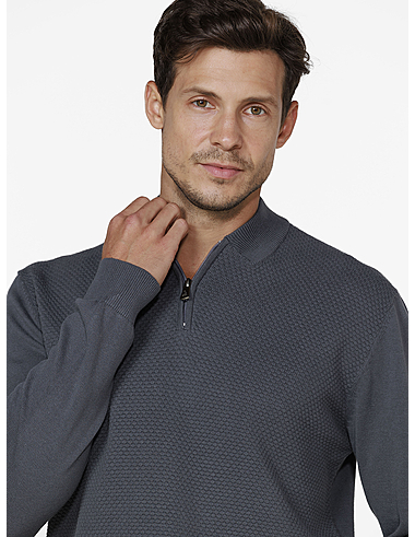 imagem de Tricot Zíper Piquet Letônia Grafite