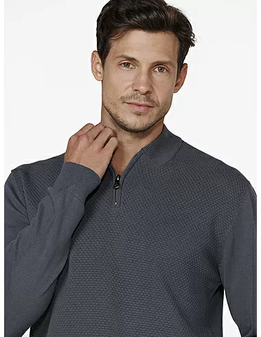 imagem de Tricot Zper Piquet Letnia Grafite