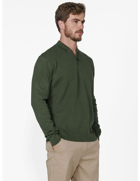 imagem de Tricot Zíper Piquet Letônia Verde Musgo